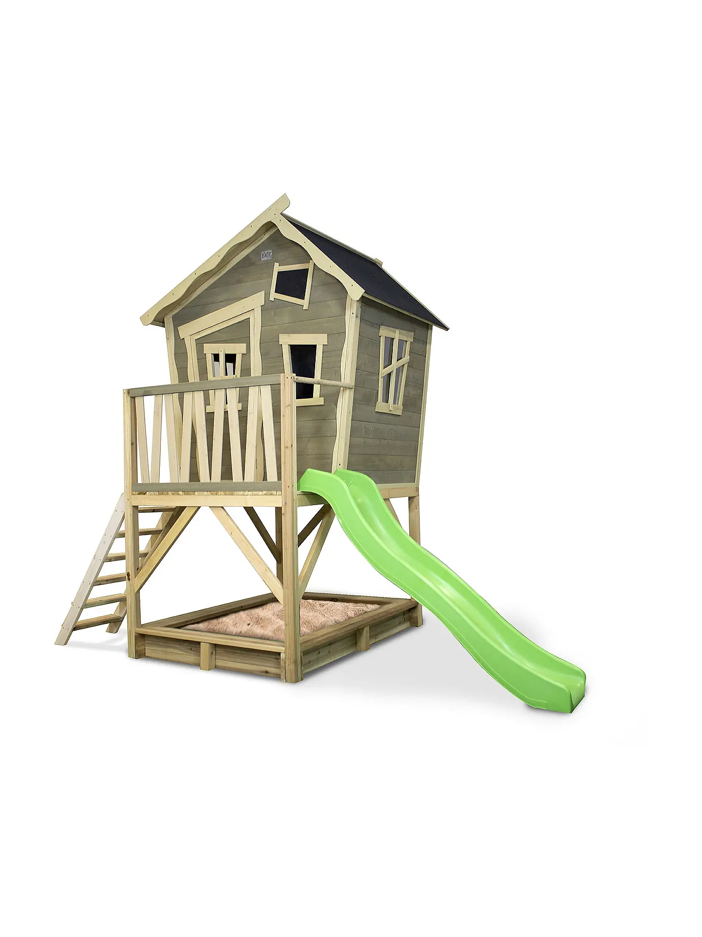EXIT TOYS | Crooky 500 Holzspielhaus - graubeige | 